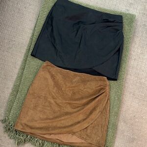 Elegant Black and Brown Women's Skirt Set